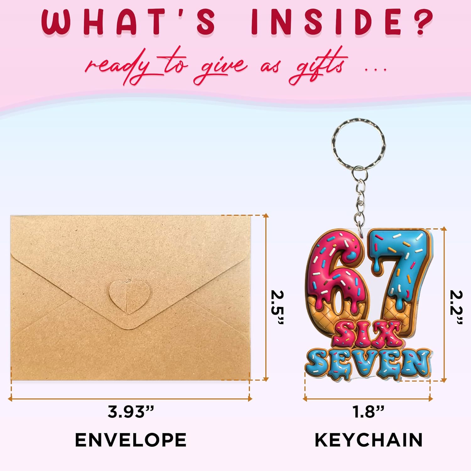 67 Meme Keychain - Funny 6 7 Keychains - Backpack & Bag Charm Accessory - Trendy Six Seven Gift for Teens Kids - Image 2