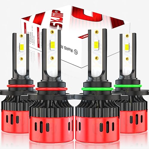 SYJIIP Kit de faros delanteros LED compatible con Ford Explorer 2002 2003 2004 2005 bombillas LED para faros delanteros, haz alto 9005 HB3 + haz