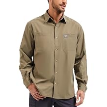 Mens Regular Fit Long Sleeve Work Utility Button Down Shirt