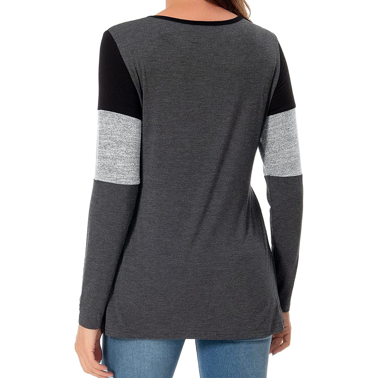 Generisch T-shirt d'allaitement à manches longues pour femme - Pull de grossesse - Pull d'allaitement - T-shirt de grossesse - T-shirt d'allaitement - Grande taille 56