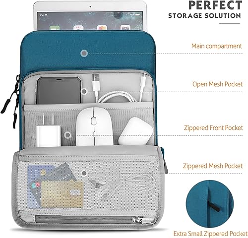 Miniatura 6 de MoKo Funda de transporte para tablet de 9 a 11 pulgadas con bolsillos de almacenamiento para iPad Air 5 de 10.9 pulgadas 2022, iPad Pro 11 20212020,