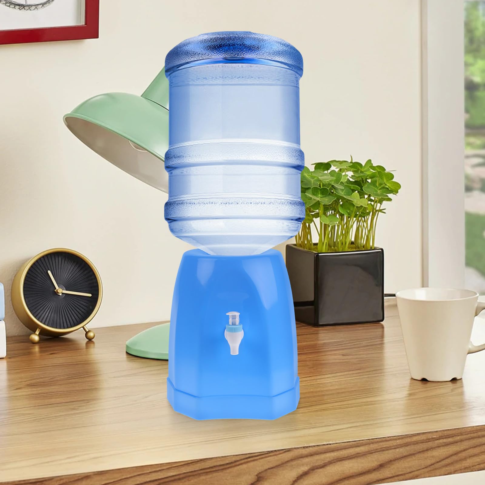 Housoutil Dispensador Tamaños de Garrafas Diferentes Moderno Diseño de Necesidad Soporte Agua de Plástico Azul Compatible de Herramientas para para Uso Hogar