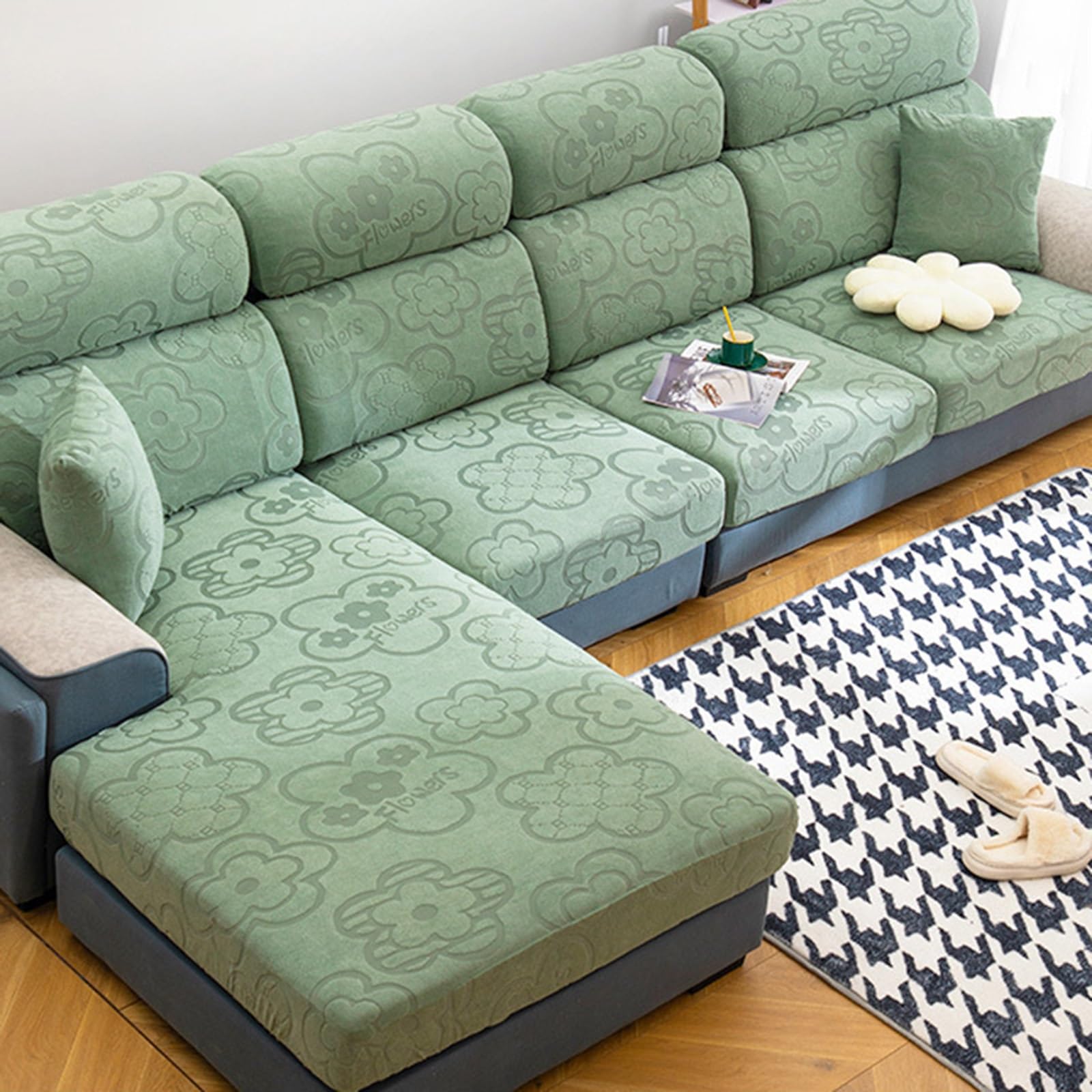 Housses de coussin extensibles pour canapé sectionnel pour animaux et enfants