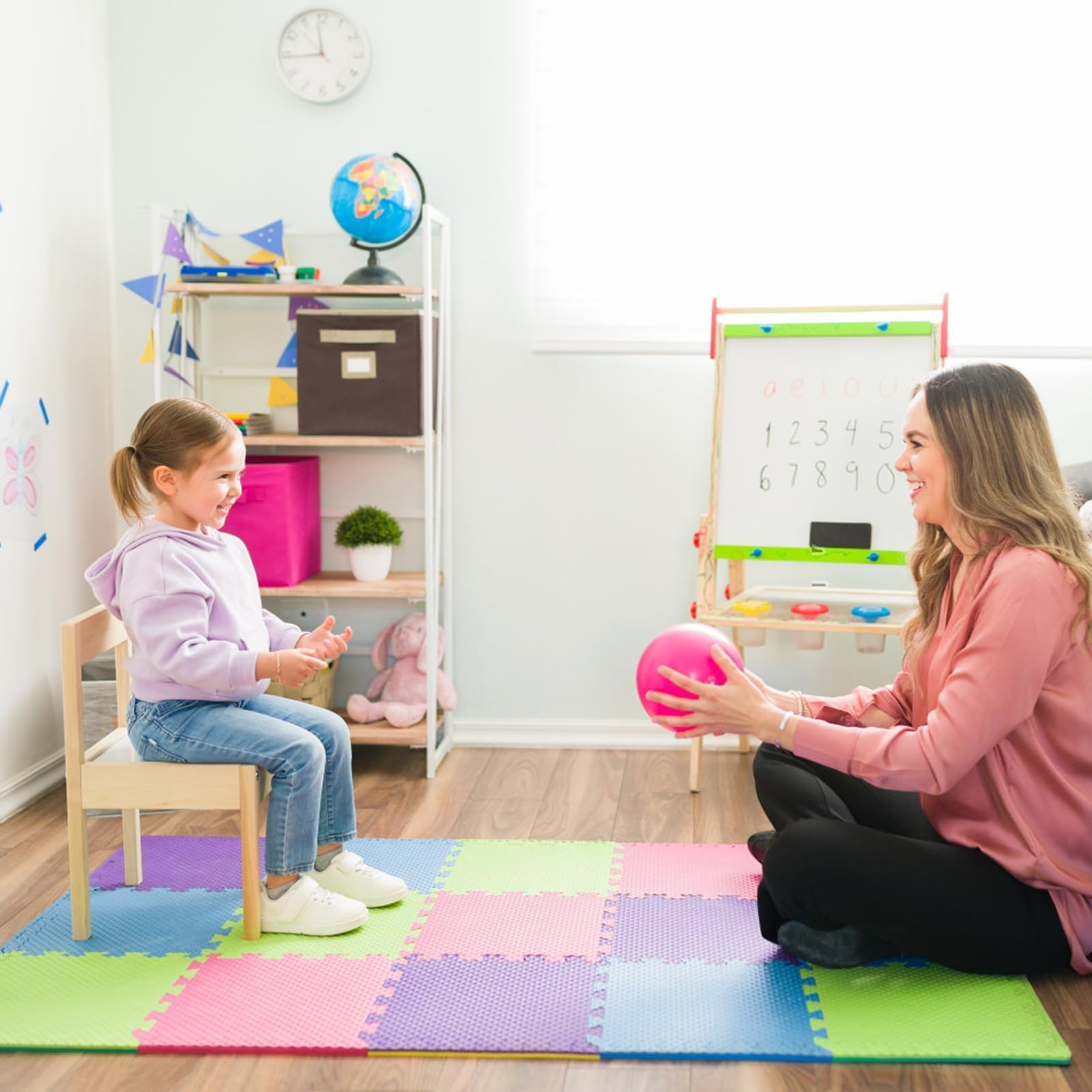 20er-Set Puzzlematten 30×30cm – Weiche Eva Spielmatten, rutschfest, wasserdicht, vielseitige Krabbel- und Spielmatte für Kinderzimmer, Spielbereich und Bodenbelag (Farbig)