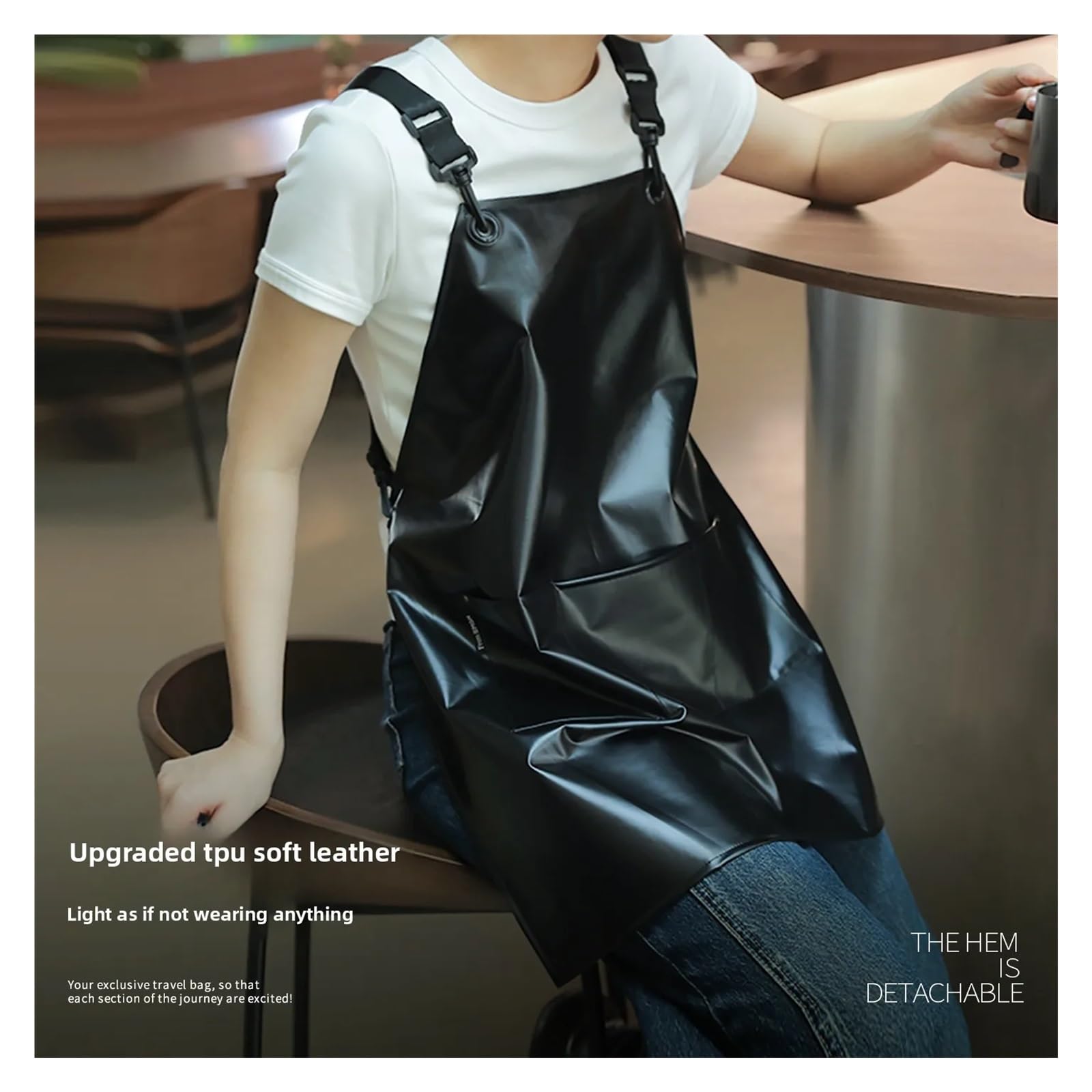delantal cocina Delantal impermeable a prueba de aceite cocina hogar cuero suave restaurante café ropa trabajo hombres mujeres