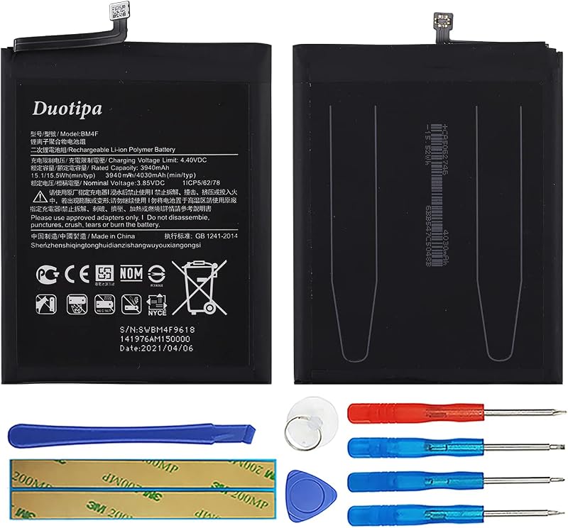 Duotipa Battery BM4F Compatible with Xiaomi MiA3 CC9 CC9E with Repair Tool Kit