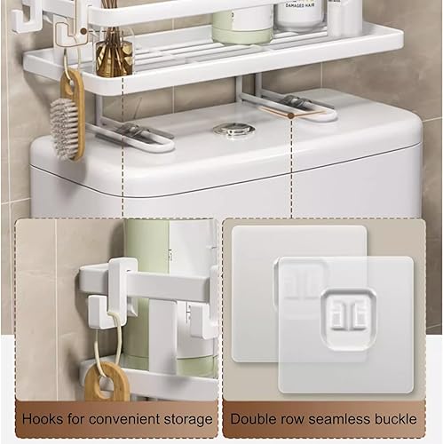 Miniatura 4 de JHDXL Almacenamiento sobre el inodoro, organizador de baño de 1 nivel sobre el inodoro, estante de almacenamiento, organizador de baño