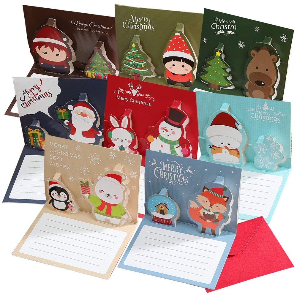 Amazon | moin moin クリスマス カード メッセージ カード 動物 