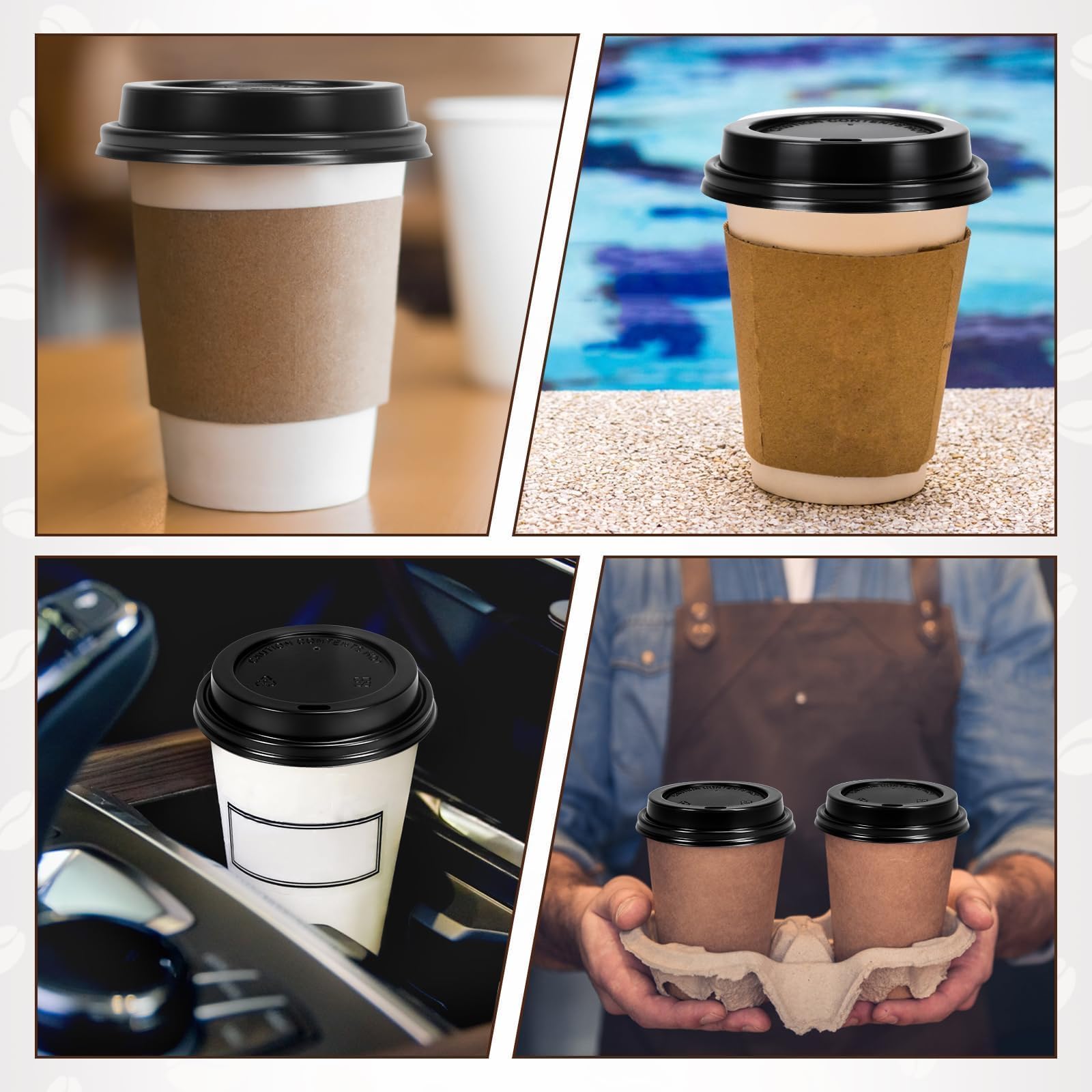 Snapklik.com : CZWESTC 100 Pack Coffee Cup Lids, 90mm Disposable ...