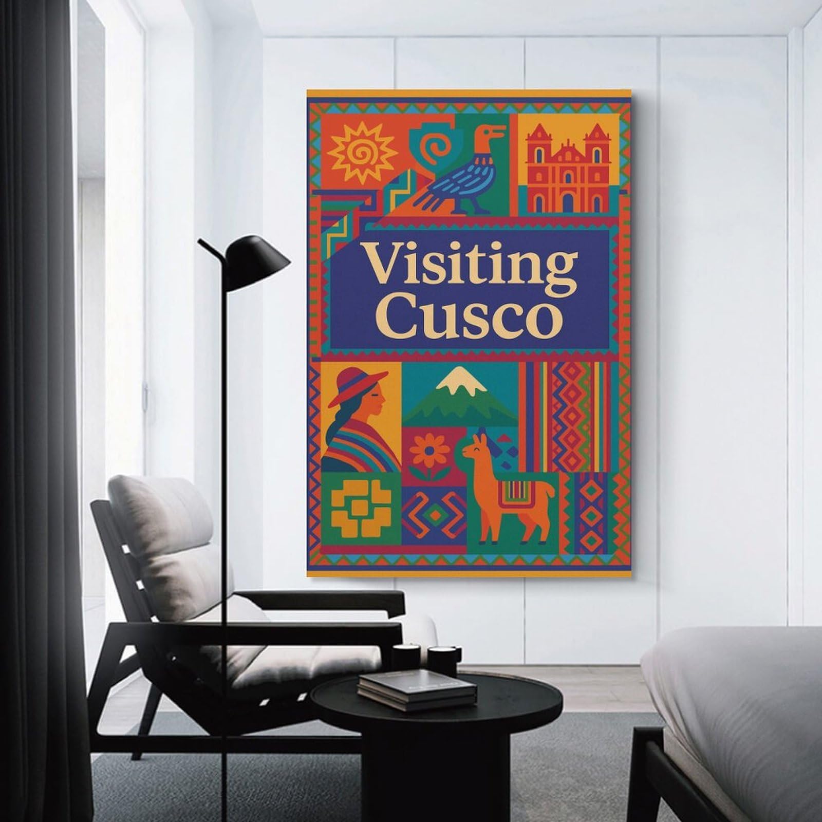 Junmoney Visiting Cusco Travel Canvas Art Print, 24x36inch(60x90cm), for Living Room, Bedroom, Office Or Hallway, Decorative Artwork with Broad Appeal