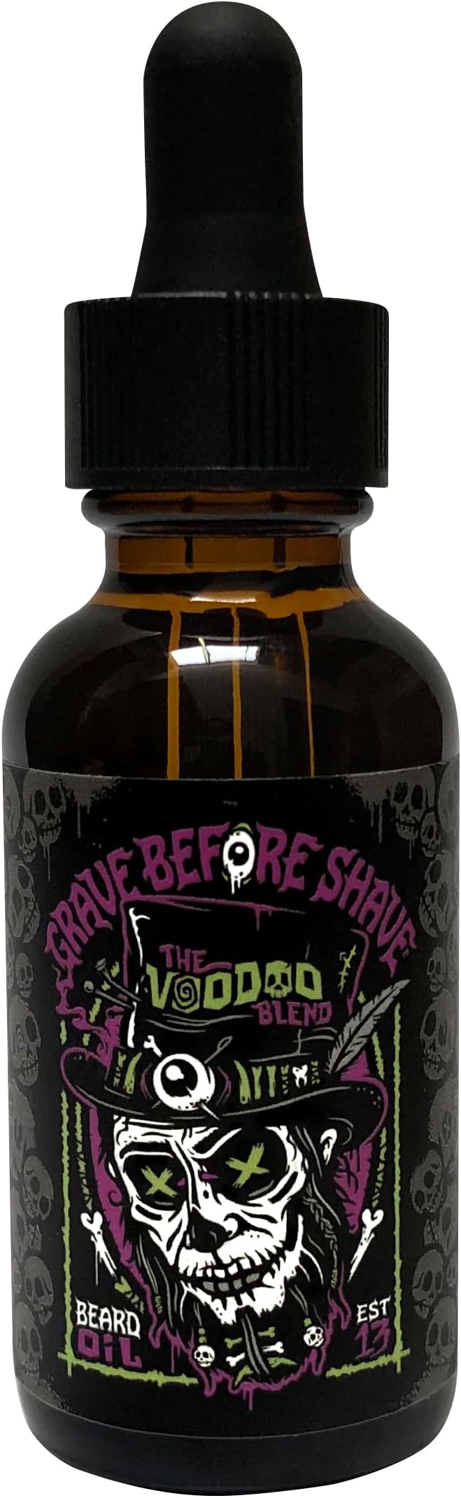Voodoo Blend beard oil 1 oz. Bottle with Dropper top Dispenser