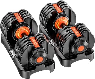 Moveta Adjustable Dumbbells Set of 2 - 52.5 lbs Each (105 lbs Total), 15-in-1 Quick Adjust Home Gym Weights for Men & Women