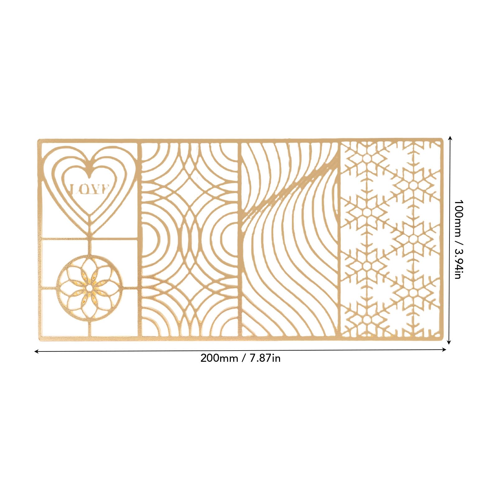 Bandeja Transparente para Sellos de Cubitos de Hielo, Cobre con Patrones Creativos para Camareros y Animadores Domésticos (D01 200x100mm/7,87x3,94 pulgadas)