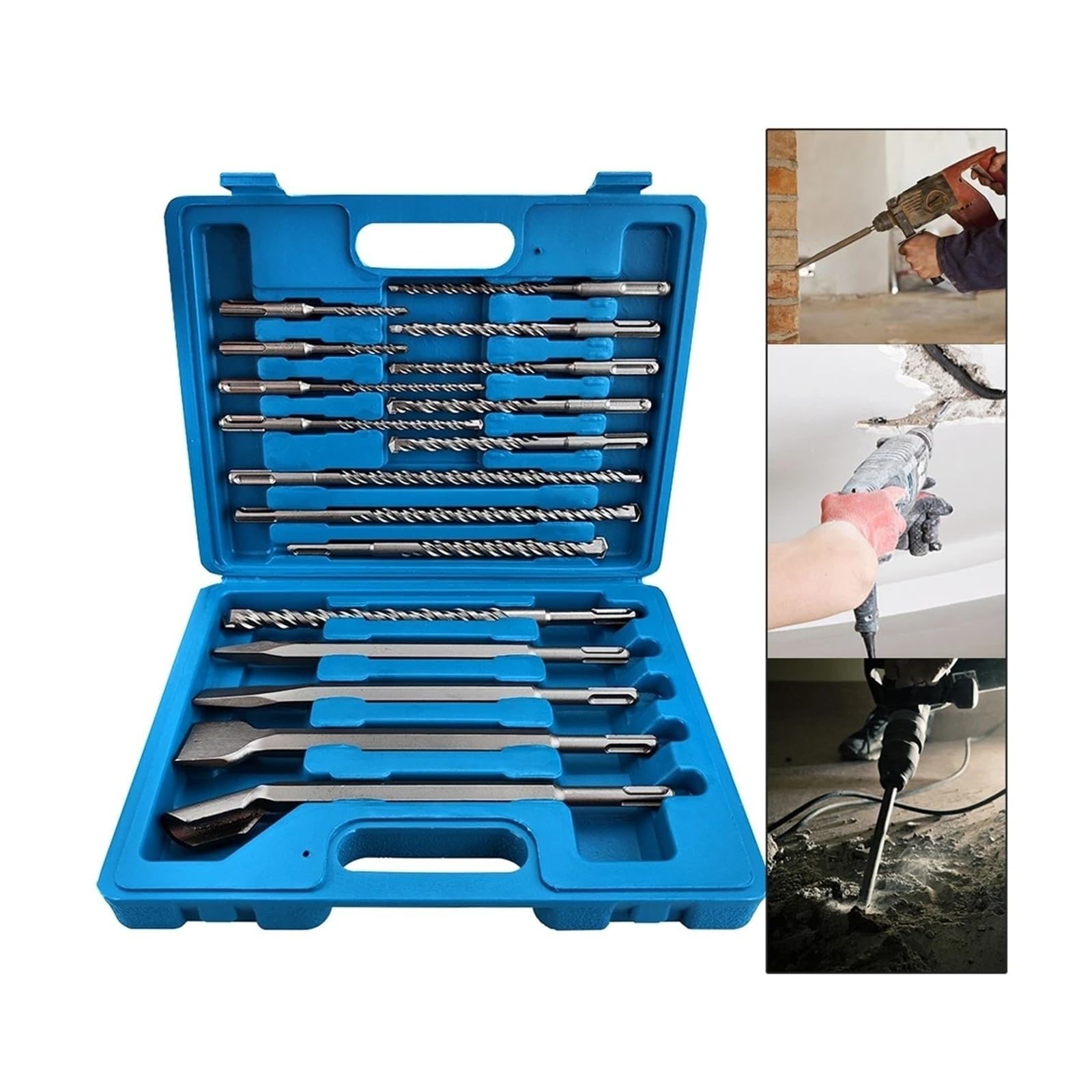 17 Teile/satz Elektrische Hammer SDS Plus Bohrer Set 110/160/200/250mm for Beton Wand Ziegel block Mauerwerk Loch Sah Bohren Bits