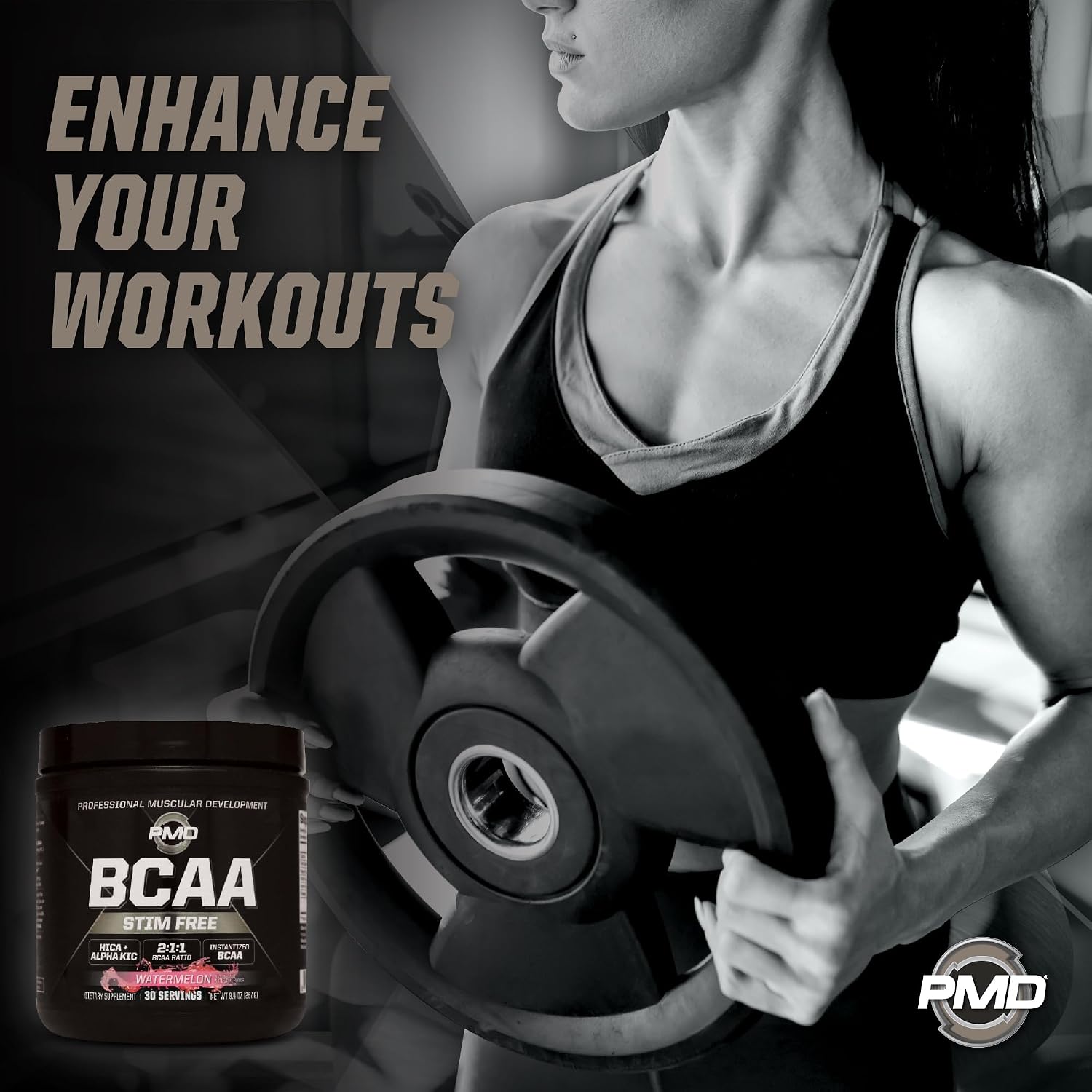 PMD Sports BCAA Stim-Free Amino Acids Watermelon Flavor - 30 Servings image 6