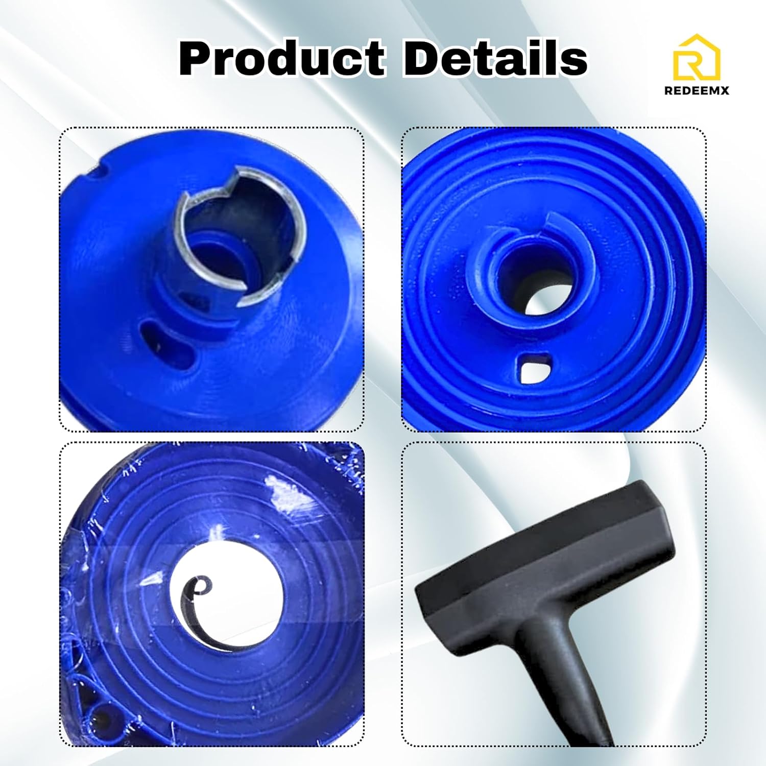 506258102 Pull Start Cord Recoil Starter Rope Rotor Pulley Rewind Spring Pawl Repair Kit Compatible with Husqvarna K650 K750 K760 Gas Cut Off Saw Part