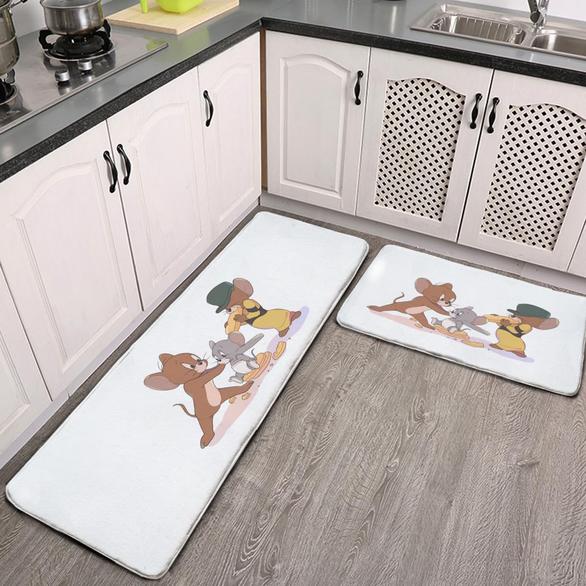 Amazon｜トムとジェリー キッチンマット 2枚セット 台所マット