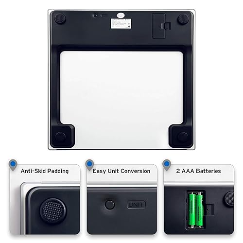 Vista 6 de Etekcity Scale for Body Weight, Bathroom Digital Electric Scale for People, Measures Weight up to 400 lbs, White