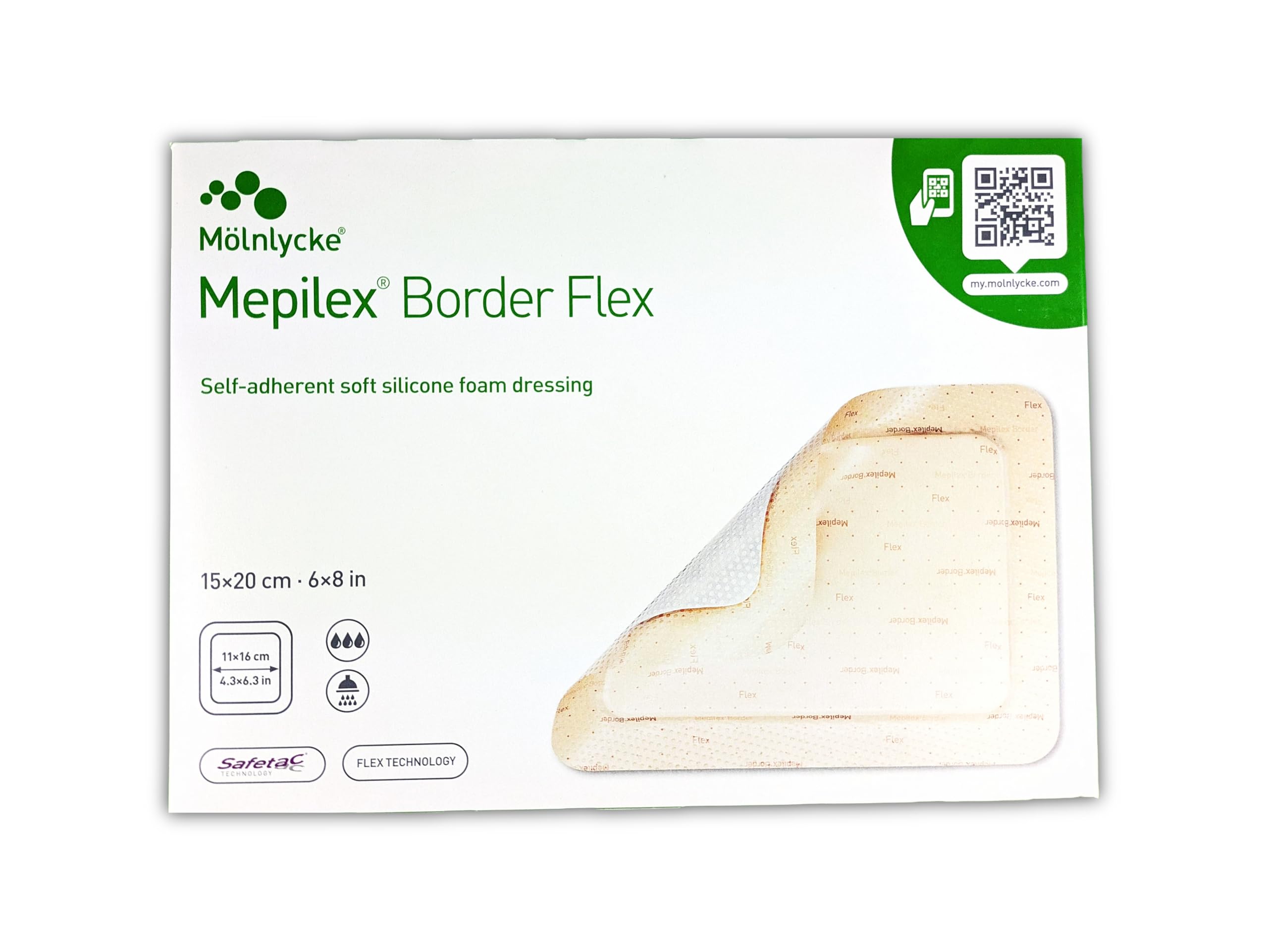 Mepilex Border Flex, Schaumverband, 15x20 cm, 5 pflaster