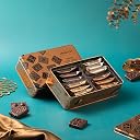 Chokola Signature Dessert Square Chocolate Hamper – Premium Sponge Cake Enrobed in Dark Chocolate (Brownie) with Assorted Flavours & Nuts | Luxury Chocolate Gift Box for Festivals Celebrations (180g, 12 pcs) gallery image