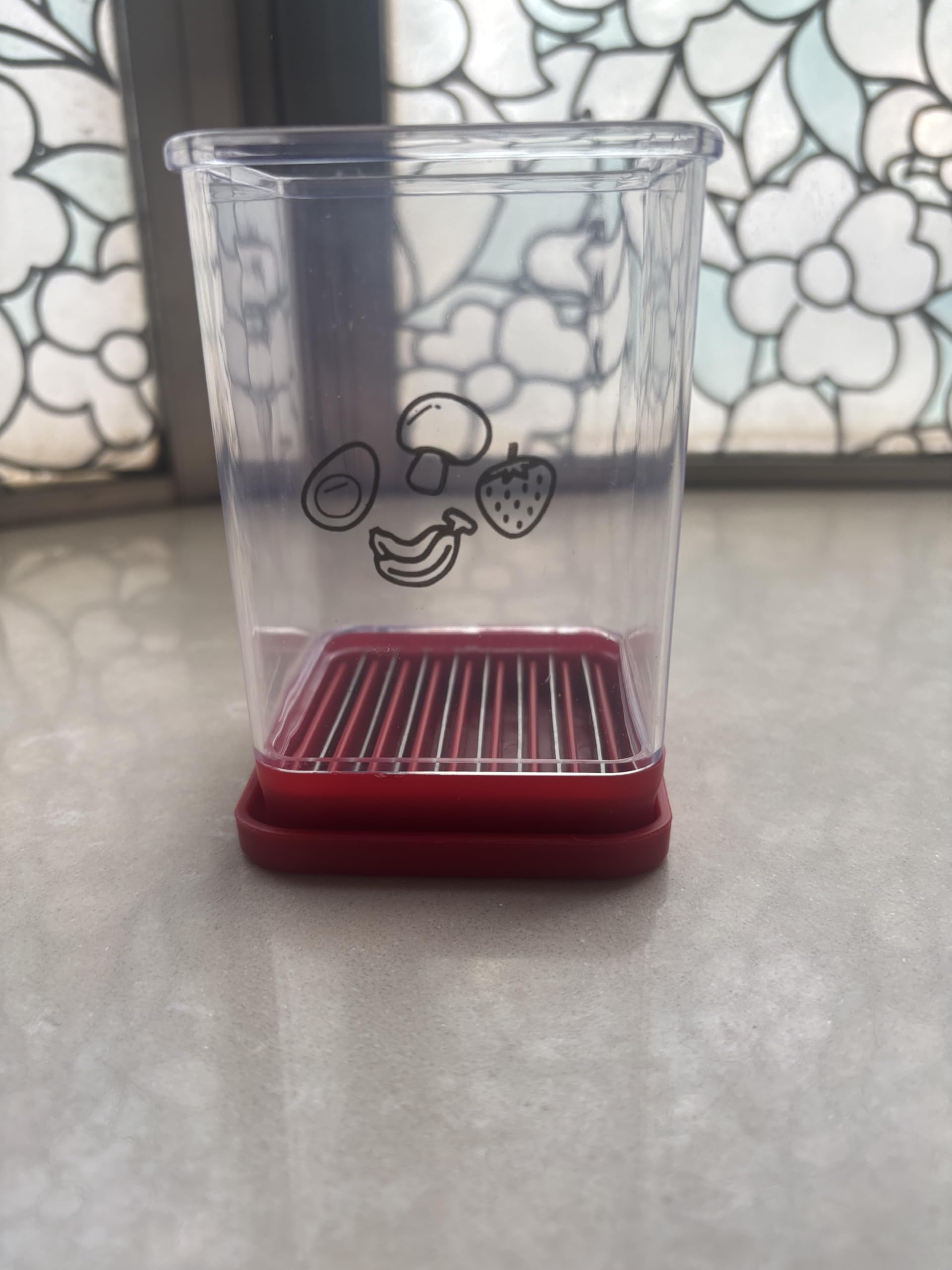 CSSLBHYHPortable Kitchen Slicing Tool, Stainless Steel Vegetable Cutting Gadget, Speed Cutter for Strawberry, Banana, Grape, Egg (1 pcs)