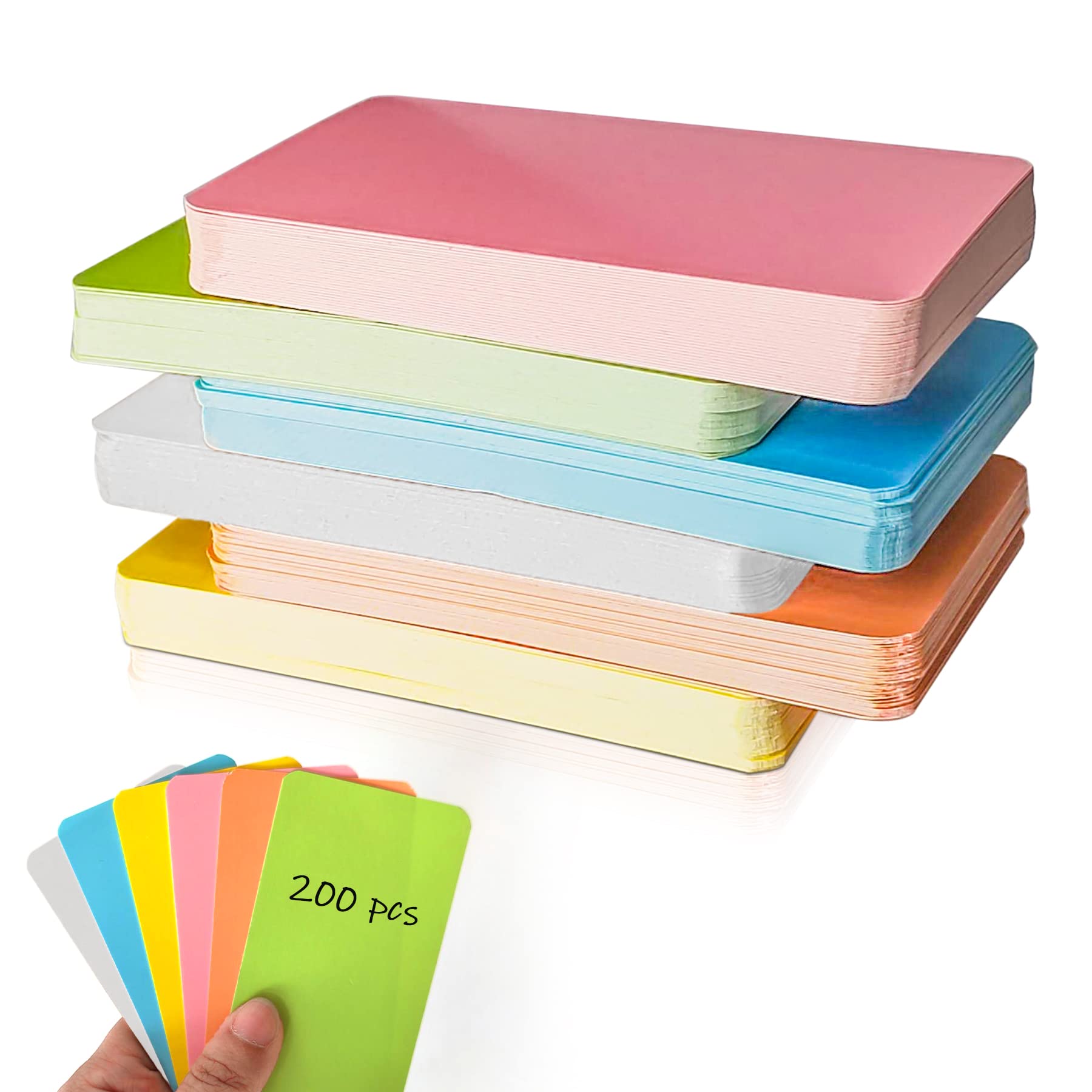 Lot de 200 cartes vierges en papier kraft 6 couleurs cartes de visite mémoire