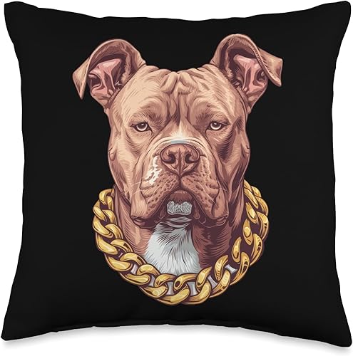 Elegante almohada americana con collar de cadena dorada