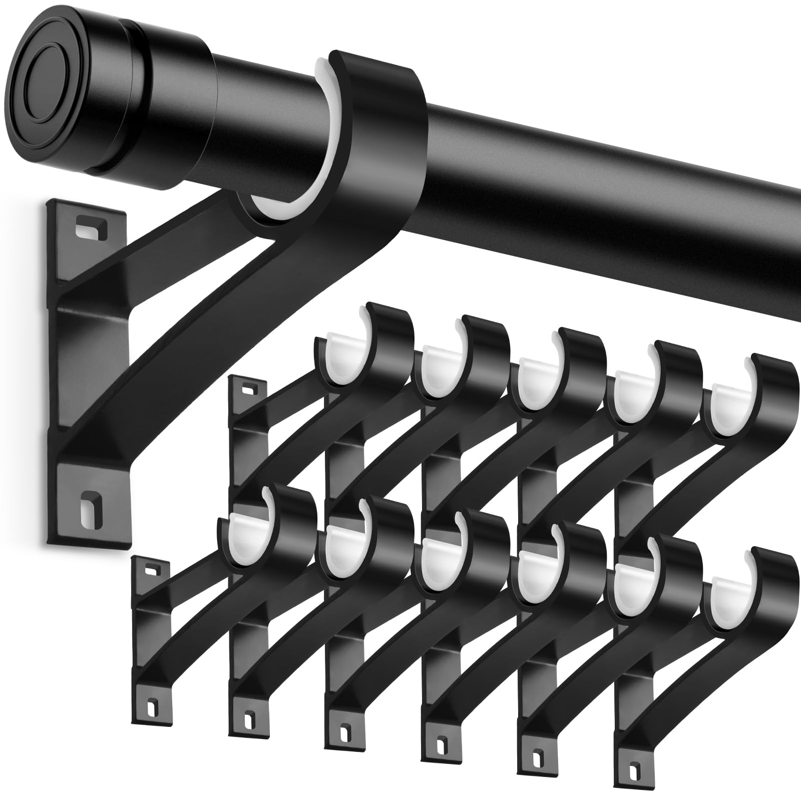 KOLAKO Curtain Rod Brackets - Secure Hold -12