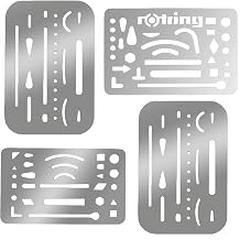 4 PCS Drafting Eraser Shield Erasing Shield for Drawing Stainless Steel Drawing Template Tools Stencil for Mechanical Engineering Artists, Architects, Designers, and Crafters
