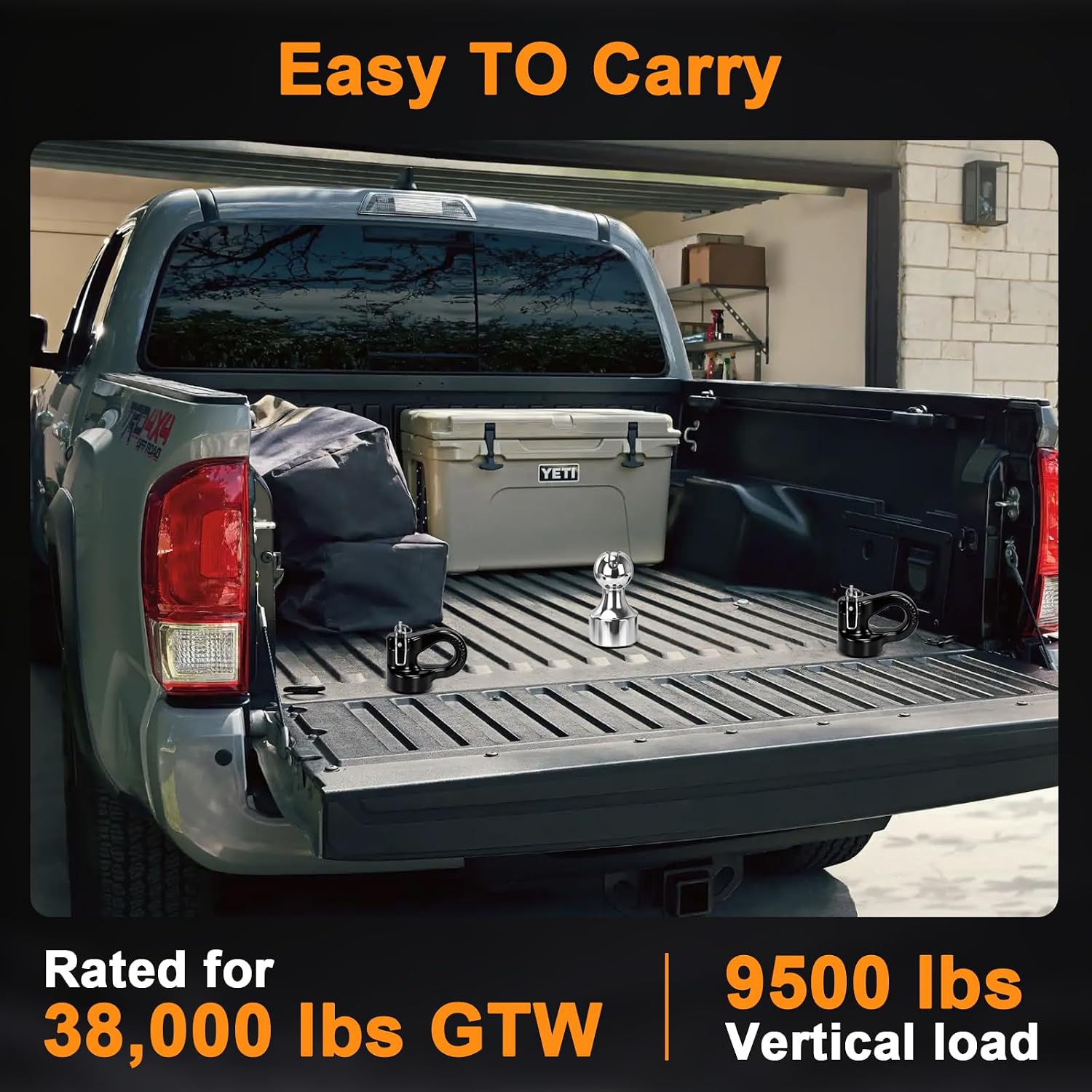 38K LBS GTW 2-5/16 inch Ball, 60692 Gooseneck Ball Hitch Kit Puck System