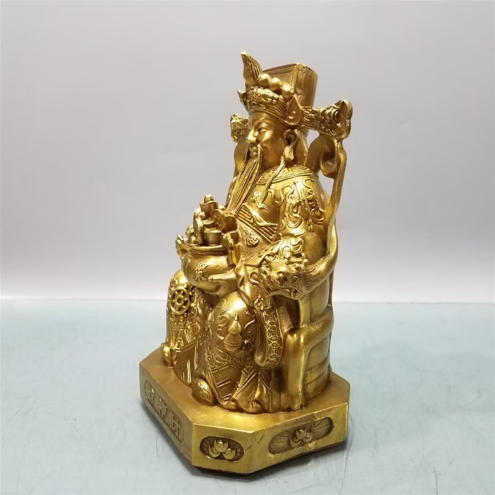prezenty powodzenia - czysta miedź chiński Feng Shui Bóg bogactwa figurka Buddy posągi dekoracja domu i biura brązowa statuetka Bóg bogactwa od Lucky Household