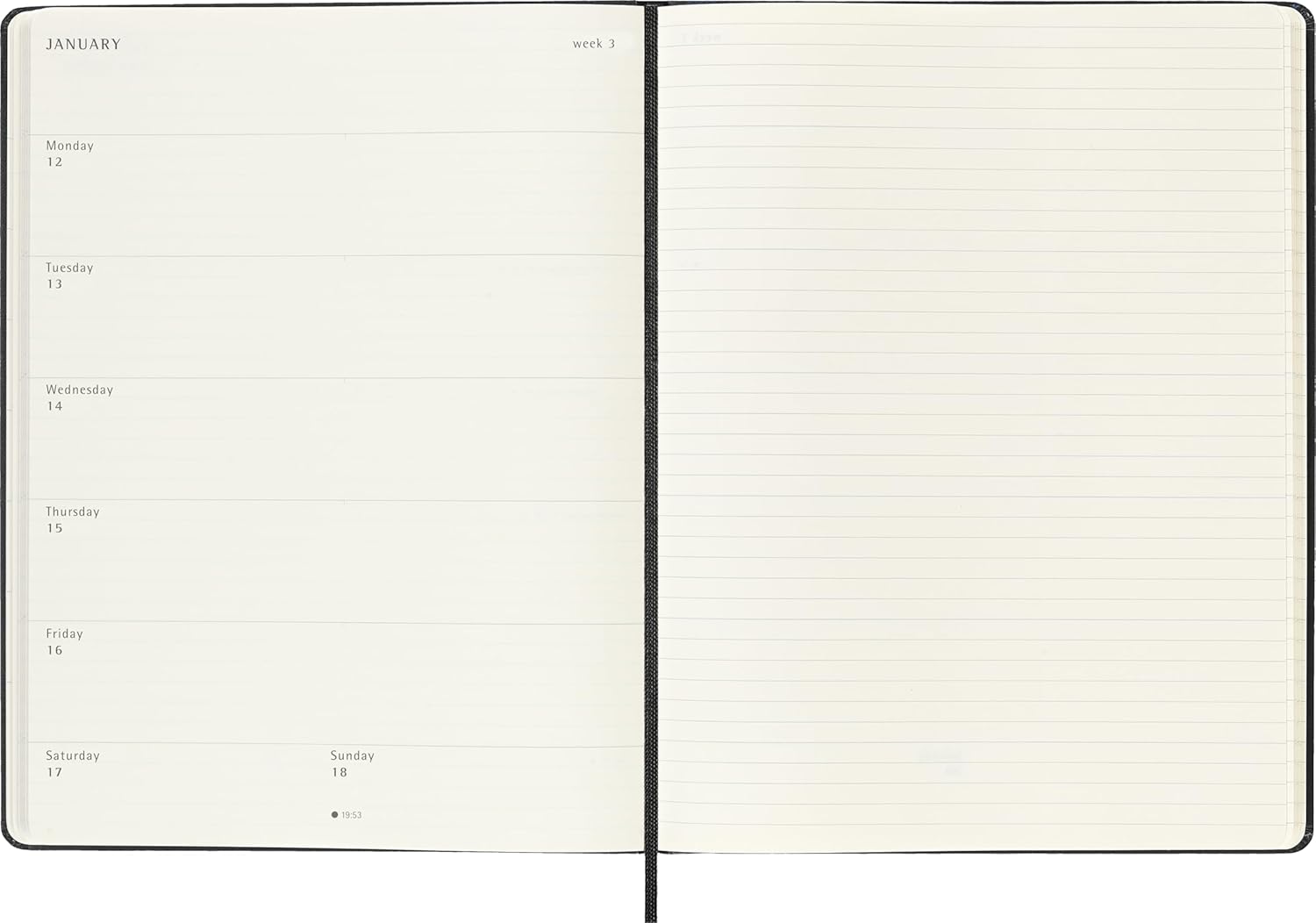 Moleskine Classic 12 Month 2026 Weekly Planner, Hard Cover, XL (7.5" x 9.75"), Black, 144 pages