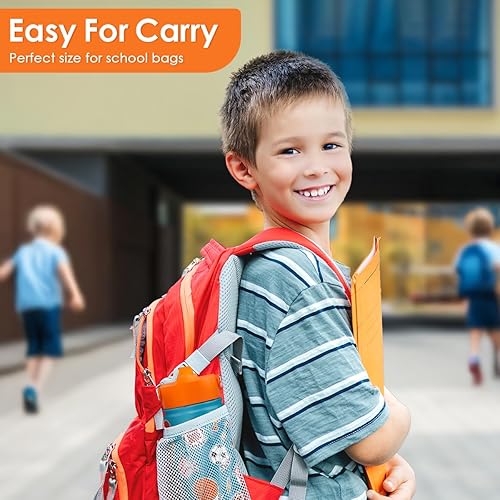 Miniatura 68 de SANDJEST Botella de agua para niños con tapa con pajilla, paquete de 2 botellas de agua aisladas de acero inoxidable de 12 onzas para niñas, taza de