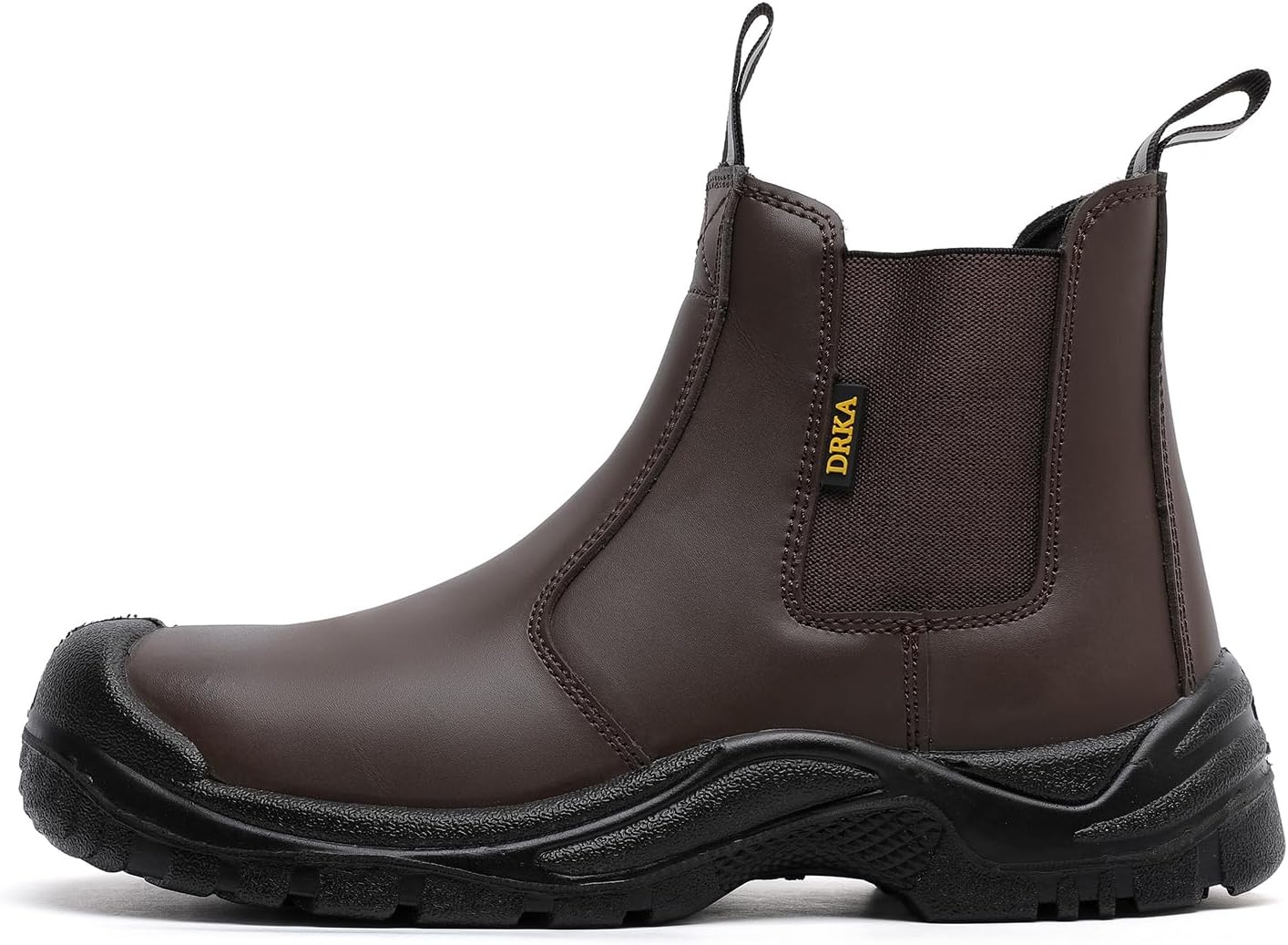 DRKA Men's Chelsea Steel Toe Work Boots – Waterproof, Slip-Resistant, Anti-Puncture Safety Shoes for Construction & Outdoor Work