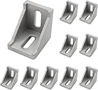 Vista 9 de Paquete de 10 soportes de esquina de perfil de aluminio, cierre de junta de ángulo recto en forma de L, conector para perfil de extrusión