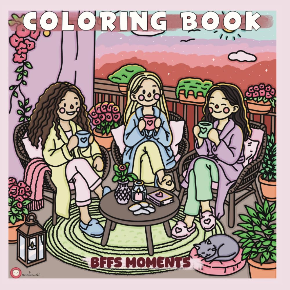 BFFs Moments , Coloring Book: CUTE & COMFY COLORING BOOK