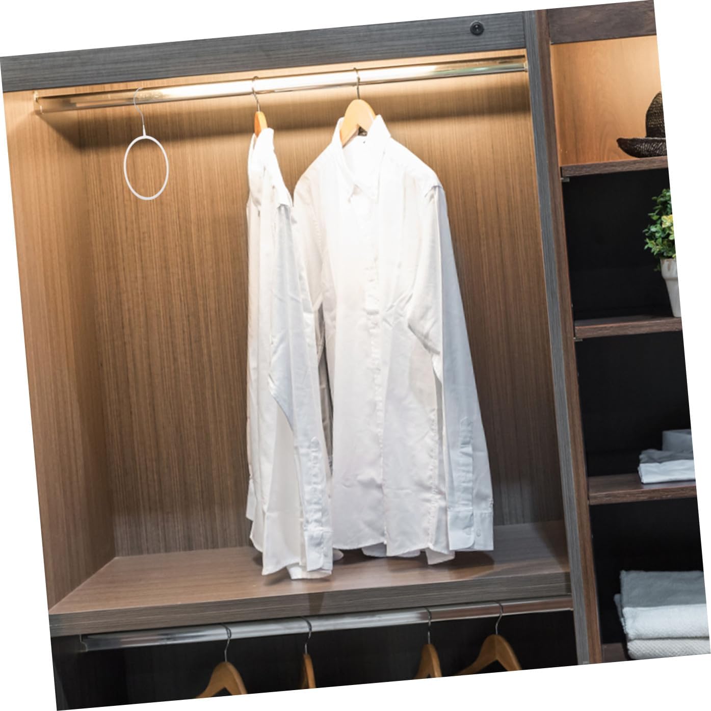 Ipetboom 8pcs White Large Round Scarf Hanger Tie Holder Wardrobe Organizer Iron Wire Plastic-Coated Multi-Functional Rack for Closet Storage