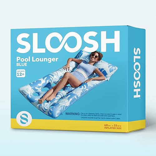 Miniatura 7 de Sloosh Inflatable Pool Floats Adults - Large Pool Float Tanning Raft with Headrest, Keep Cool Above Water Swimming Pool Floaties Beach Lake Party