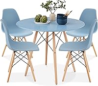 Vista 15 de Best Choice Products Juego de 5 piezas para comedor, juego compacto de mesa y sillas de estilo moderno de mediados de siglo para el hogar
