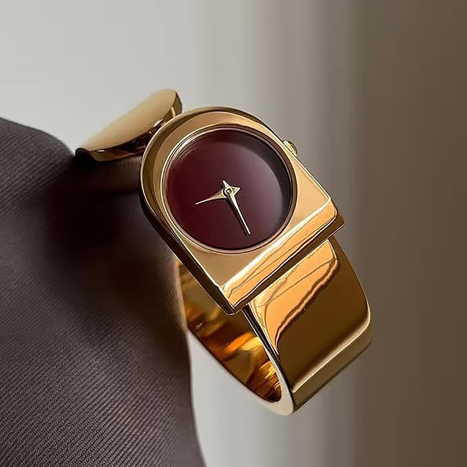 Orologio Da Donna Con Bracciale Rigido Al Quarzo, Orologio Da Polso Per Donna, Design Con Bracciale Rigido In Metallo, Adatto a Polsi Fino a 19 Cm, Cinturino Non Regolabile, Per Varie Occasioni