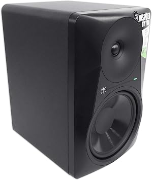 Mackie MR824 8 85 Watt Powered Active Studio Monitor Class A/B Bi-Amped Speaker Bundle with Rockville PRO-M50 Studio Headphones w/Detachable Coil Cable, Case with Extra Ear Pad