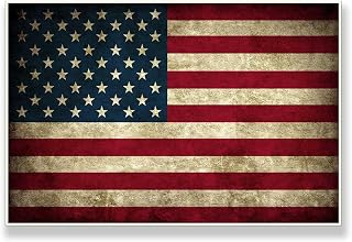 PQFNJEY Retro American Flag Wall Art Canvas Prints Thin Blue Red Line Home Decor poster Pictures for Living Room Bedroom Painting(16x24inches-Unframed)