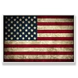 PQFNJEY Retro American Flag Wall Art Canvas Prints Thin Blue Red Line Home Decor poster Pictures for Living Room Bedroom Painting(12x18inches-Unframed)