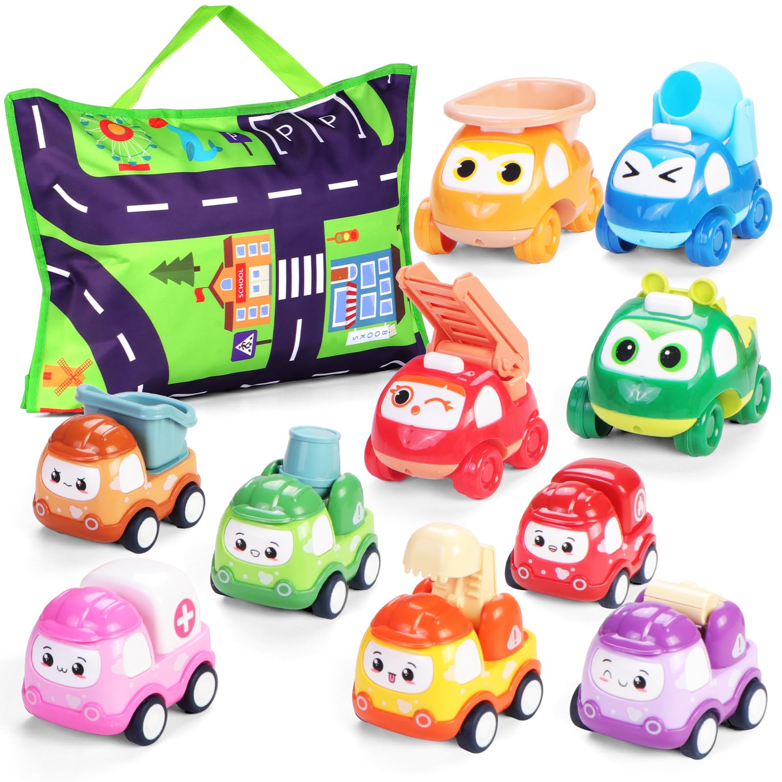 Amazon.com: Lemofix Toy Cars for 1 Year Old: 10 Pack Cute Vehicle