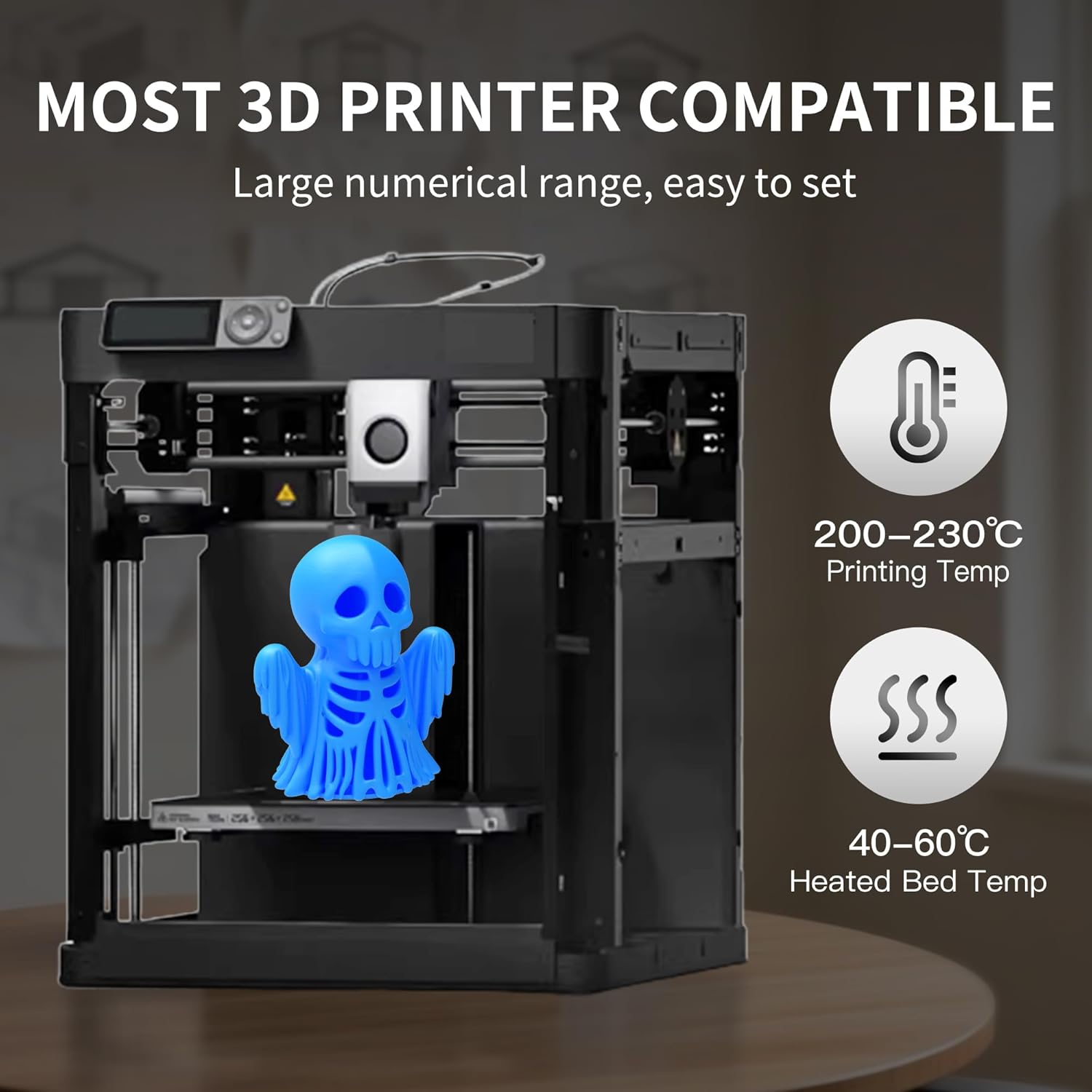 RAMBERY 250gx8 PLA+ Filament Bundle 1.75mm, 8 Colors PLA Plus 3D Printing Filaments Dimensional Accuracy +/- 0.02mm, 8 Pack 250g Spool, Black/White/Red/Yellow/Gray/Blue/Pink/Mint Green