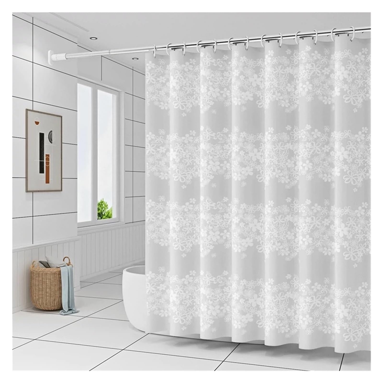 PIGENEQW Shower Liner Cloth Waterproof Waterproof Shower Partition Curtain for Bathroom Decoration Accessories(180x200cm)