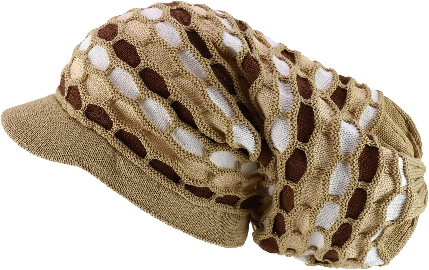 Armycrew Rasta RGY Dreadlock Reggae Cotton Oversize Long Beanie Visor Cap