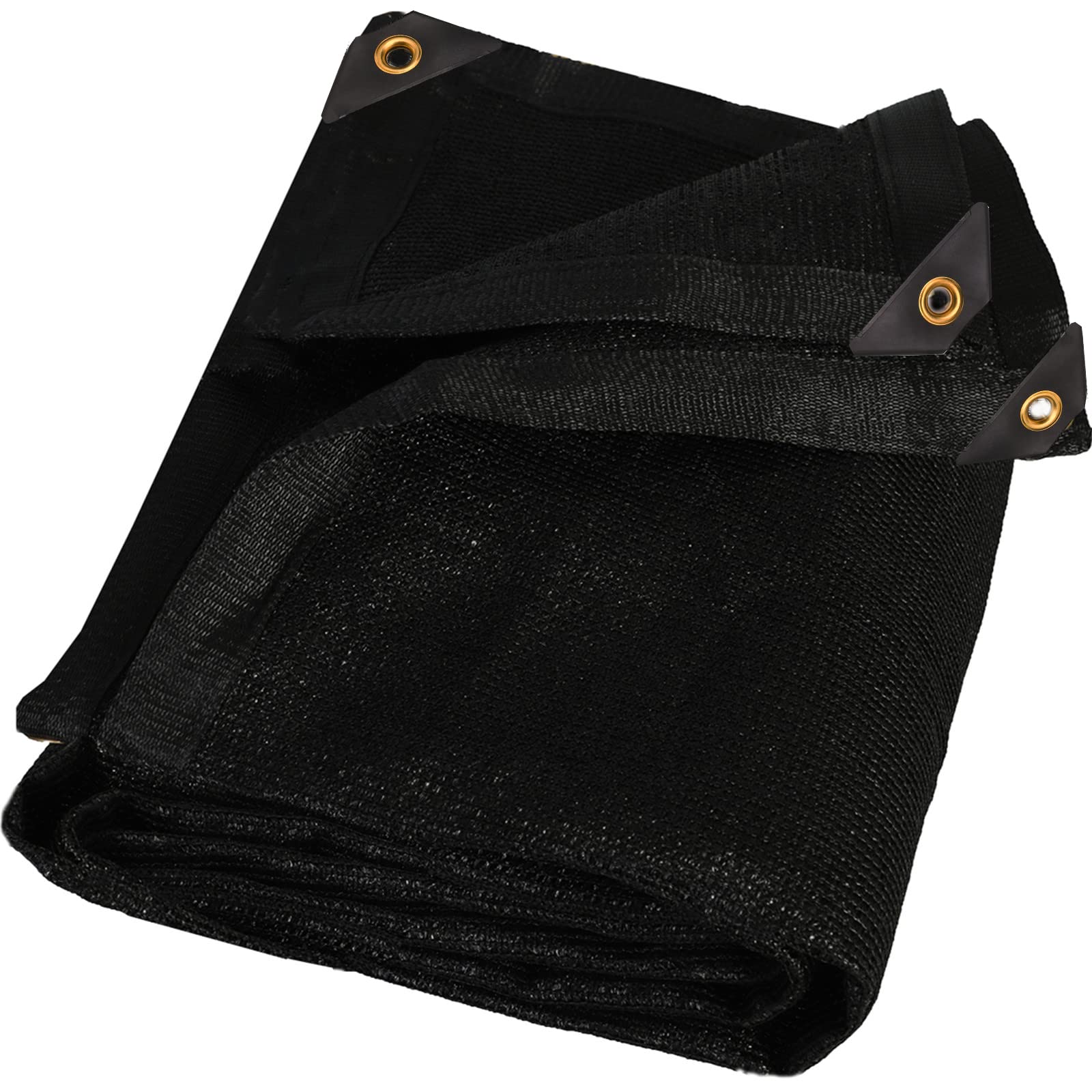90% Black 6 ft X 20 ft Heavy Duty Shade Mesh Tarp Shade Cloth Taped Edge with Grommets for Outdoor Plant Cover Patio Tomatoes Barn Kennel Greenhouse