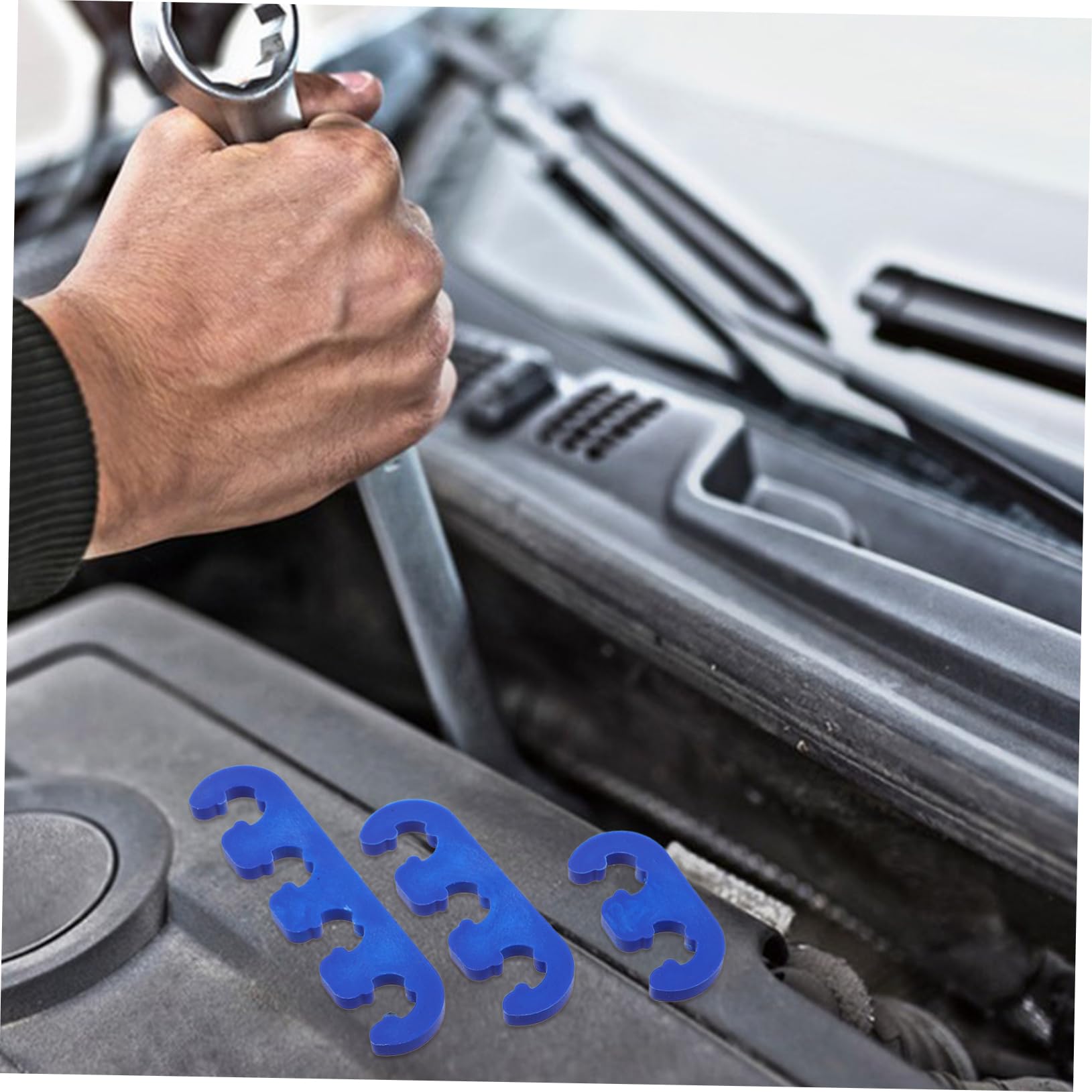 Amosfun Lot de 6 Supports de Fils de Bougie D’allumage 7-9 Mm Bleu pour Gestion Câbles Moteur Automobile Installation Simple Isolation Électrique