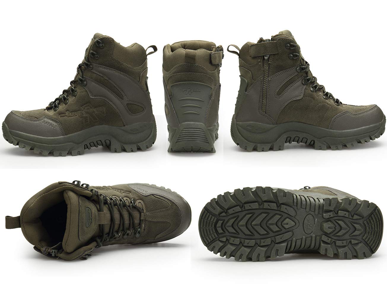 Bottines de Chasse pour Homme, Hautes à Lacets, de Combat, Militaires, randonnée,Les explorations dans la Jungle, adaptées sur Tous Types de Terrain